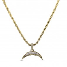 Los Angeles Chargers GLD 18K Yellow Gold Logo Pendant & 20 Rope Chain