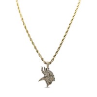Minnesota Vikings GLD 18K Yellow Gold Logo Pendant & 20 Rope Chain