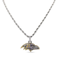 Кулон Baltimore Ravens GLD 14K White Gold Logo & 20 Rope Chain Кулон Baltimore Ravens GLD 14K White Gold Logo & 20 Rope Chain