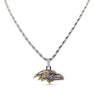 Кулон Baltimore Ravens GLD 14K White Gold Logo & 20 Rope Chain