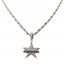 Dallas Cowboys The GLD Shop 14K White Gold Logo Pendant & 20 Rope Chain