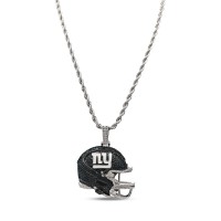 New York Giants GLD 14K White Gold Helmet Logo Pendant & 20 Rope Chain