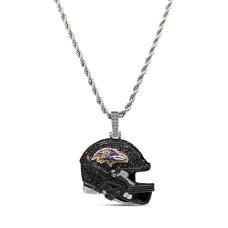 Кулон Baltimore Ravens GLD 14K White Gold Helmet Logo & 20 Rope Chain Кулон Baltimore Ravens GLD 14K White Gold Helmet Logo & 20 Rope Chain