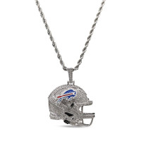 Кулон Buffalo Bills GLD 14K White Gold Helmet Logo & 20 Rope Chain