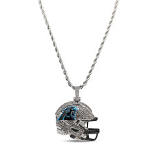 Кулон Carolina Panthers GLD 14K White Gold Helmet Logo & 20 Rope Chain Кулон Carolina Panthers GLD 14K White Gold Helmet Logo & 20 Rope Chain