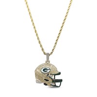 Green Bay Packers The GLD Shop 18K Yellow Gold Helmet Logo Pendant & 20 Rope Chain