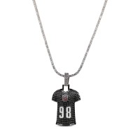 Las Vegas Raiders GLD 14K White Gold Jersey Logo Pendant & 20 Tennis Chain