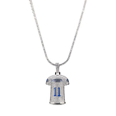 Dallas Cowboys The GLD Shop 14K White Gold Jersey Logo Pendant & 20 Tennis Chain
