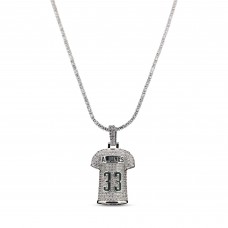 Green Bay Packers The GLD Shop 14K White Gold Jersey Logo Pendant & 20 Tennis Chain