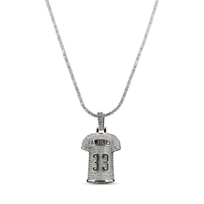 Green Bay Packers The GLD Shop 14K White Gold Jersey Logo Pendant & 20 Tennis Chain