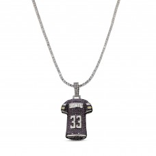 Minnesota Vikings GLD 14K White Gold Jersey Logo Pendant & 20 Tennis Chain