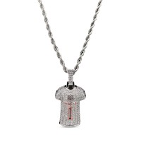 Cincinnati Bengals JaMarr Chase GLD 14K White Gold Jersey Logo Pendant & 20 Rope Chain