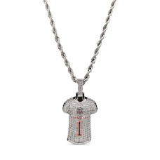 Кулон Cincinnati Bengals Ja'Marr Chase GLD 14K White Gold Jersey Logo & 20 Rope Chain Кулон Cincinnati Bengals Ja'Marr Chase GLD 14K White Gold Jersey Logo & 20 Rope Chain