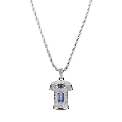 Dallas Cowboys The GLD Shop 14K White Gold Jersey Logo Pendant & 20 Rope Chain
