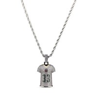 Green Bay Packers The GLD Shop 14K White Gold Jersey Logo Pendant & 20 Rope Chain