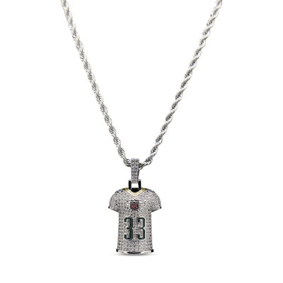 Green Bay Packers The GLD Shop 14K White Gold Jersey Logo Pendant & 20 Rope Chain