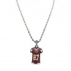 Kansas City Chiefs GLD 14K White Gold Jersey Logo Pendant & 20 Rope Chain