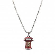 Kansas City Chiefs GLD 14K White Gold Jersey Logo Pendant & 20 Rope Chain