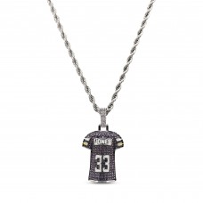 Minnesota Vikings GLD 14K White Gold Jersey Logo Pendant & 20 Rope Chain