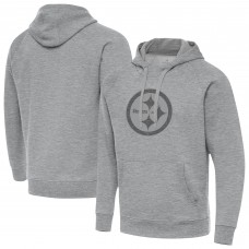 Pittsburgh Steelers Antigua Heather Gray Victory Hoodie