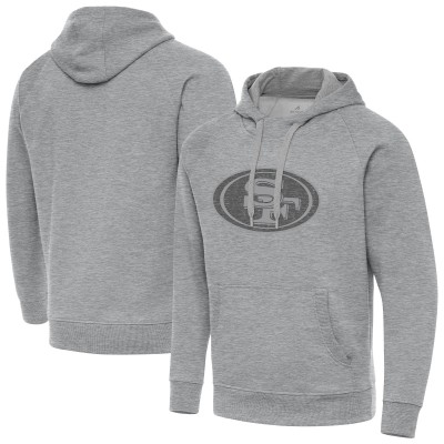 San Francisco 49ers Antigua Heather Gray Victory Hoodie