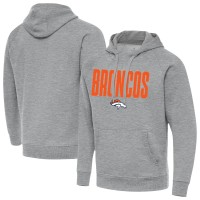 Denver Broncos Antigua Heather Gray Victory Hoodie