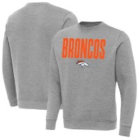 Denver Broncos Antigua Heather Gray Victory Sweatshirt