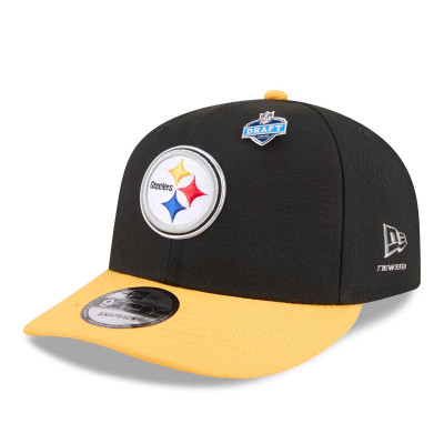 Бейсболка Pittsburgh Steelers New Era Black/Gold 2026 NFL Draft On Stage Pre-Curved 9FIFTY