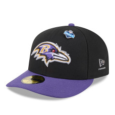 Бейсболка Baltimore Ravens New Era Black/Purple 2026 NFL Draft Pre-Curved 59FIFTY