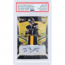 Ben Roethlisberger Pittsburgh Steelers Autographed 2018 Panini Select Dual-Color Relic Gold #MP-BR #4/5 PSA Authenticated 8 Card