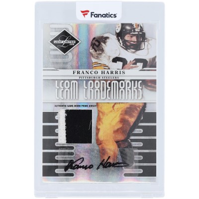 Franco Harris Pittsburgh Steelers Autographed 2008 Leaf Limited Dual-Color Game Used Relic #T-13 #13/25 Card