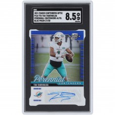 Tua Tagovailoa Miami Dolphins Autographed 2021 Panini Contenders Optic Blue Prizm Perennial Contenders #PCA-TTA #27/30 SGC Authenticated 8.5 Card