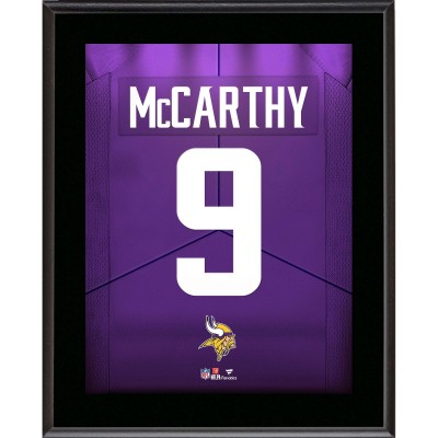 J.J. McCarthy Minnesota Vikings Autographed Fanatics Authentic 10.5 x 13 Jersey Number Sublimated Player Plaque