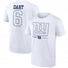 New York Giants Jaxson Dart White Tonal Name & Number T-Shirt