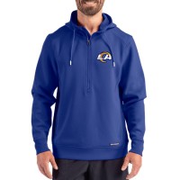 Los Angeles Rams Cutter & Buck Royal Roam Eco Half-Zip Recycled Pullover Hoodie