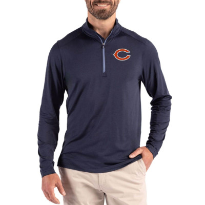Пуловер Chicago Bears Cutter & Buck Navy Coastline Epic Comfort Recycled