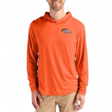 Denver Broncos Cutter & Buck Orange Coastline Epic Comfort Recycled Long Sleeve Hoodie T-Shirt Denver Broncos Cutter & Buck Orange Coastline Epic Comfort Recycled Long Sleeve Hoodie T-Shirt