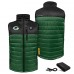 Green Bay Packers ActionHeat Black/Green 5V Battery Heated Colorblock Full-Zip Puffer Vest