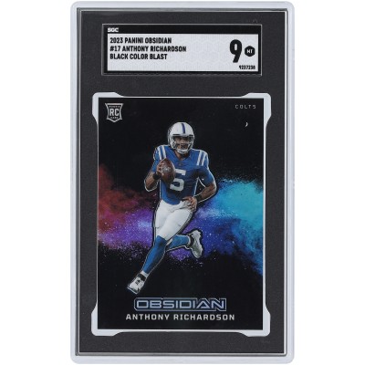 Anthony Richardson Indianapolis Colts 2023 Panini Obsidian Black Color Blast #17 SGC Authenticated 9 Rookie Card
