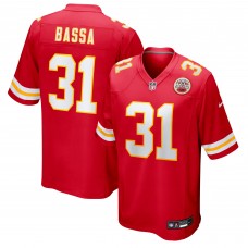Kansas City Chiefs Jeffrey Bassa Nike Red Team Game Jersey