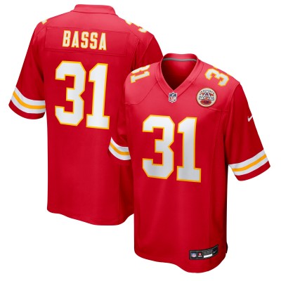 Kansas City Chiefs Jeffrey Bassa Nike Red Team Game Jersey