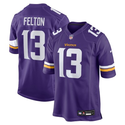 Minnesota Vikings Tai Felton Nike Purple Team Game Jersey