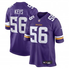 Minnesota Vikings Austin Keys Nike Purple Team Game Jersey