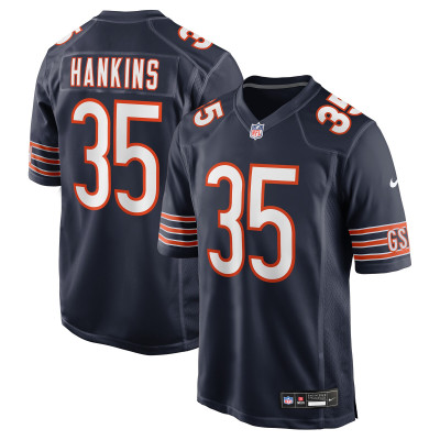 Джерси Chicago Bears Deion Hankins Nike Navy Team Game