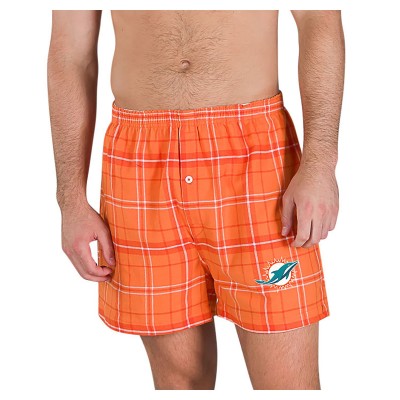 Miami Dolphins Concepts Sport Orange/White Ultimate Flannel Boxers