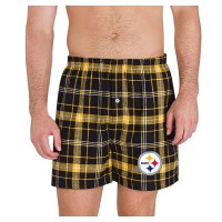 Pittsburgh Steelers Concepts Sport Black/Gold Ultimate Flannel Boxers