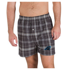 Carolina Panthers Concepts Sport Charcoal/Gray Ultimate Flannel Boxers Carolina Panthers Concepts Sport Charcoal/Gray Ultimate Flannel Boxers