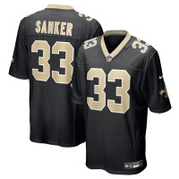 New Orleans Saints Jonas Sanker Nike Black Team Game Jersey