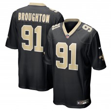 New Orleans Saints Vernon Broughton Nike Black Team Game Jersey