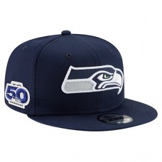 Бейсболка Seattle Seahawks New Era College Navy NFL 50th Anniversary Side Patch 9FIFTY - CM